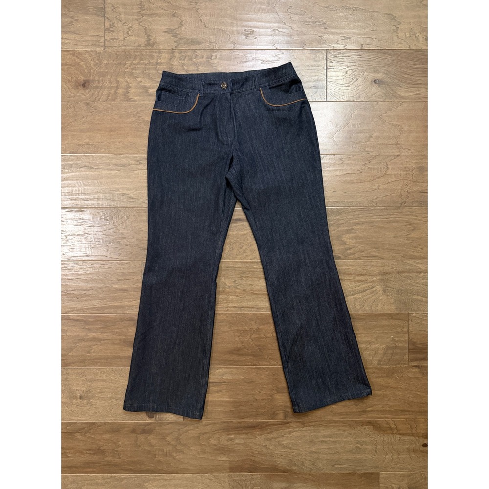 Conrad C Collection Womens Dark‎ Wash Stretch Bootcut Jeans Contrast Piping 10